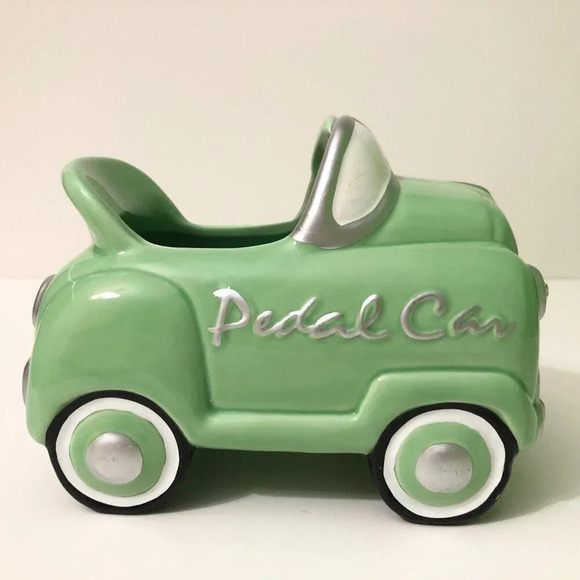 Vtg NAPCO Green Pedal Car Ceramic Planter Candy Dish - Picture 7 of 14